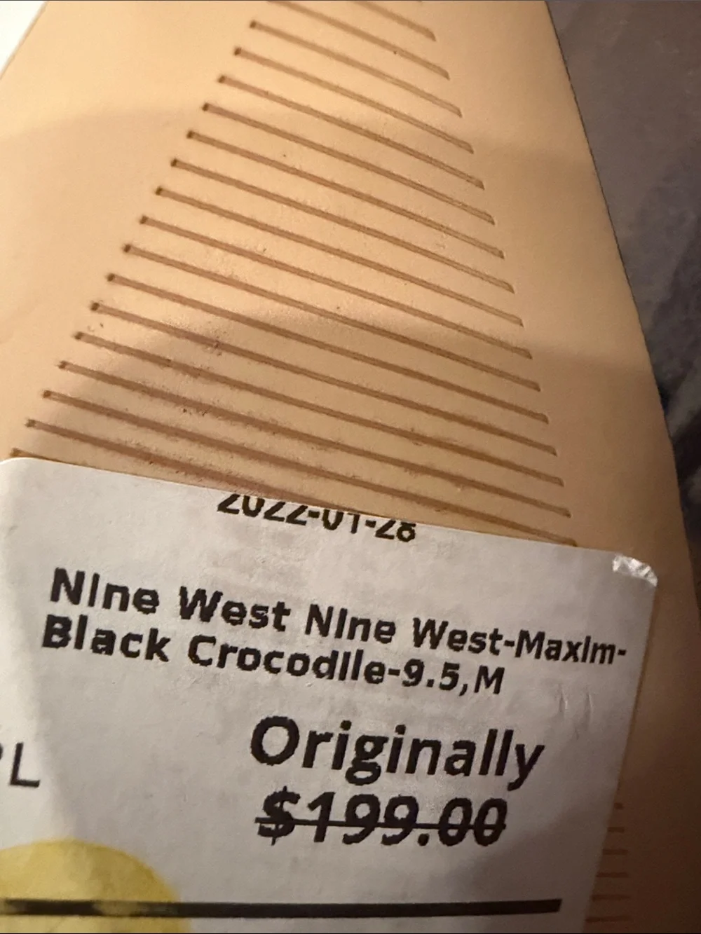 Nine West Black Croc-Embossed Pointed-Toe Over-the-Knee Boots - Picture 4 of 4
